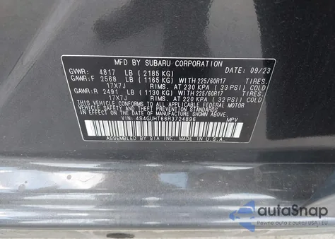 2024 Subaru Crosstrek Wilderness z USA, uszkodzony, nr VIN 4S4GUHT66R3724896